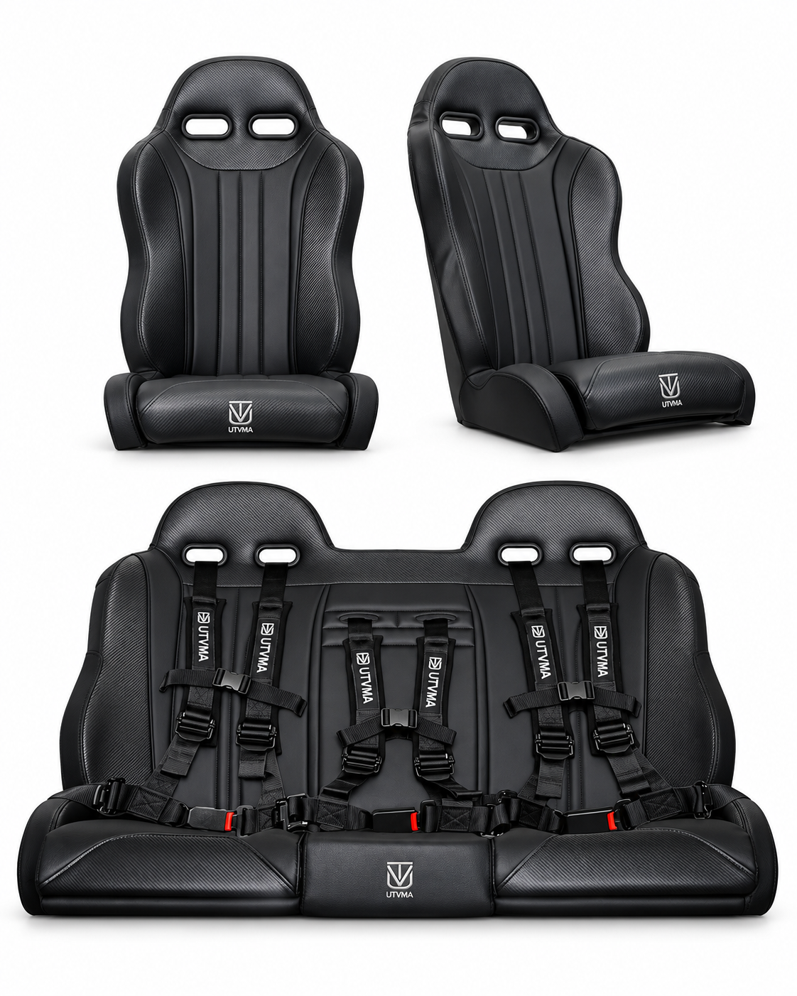 RZR 4 PRO Rear Bench Seat & Pair of Front Bucket Seats Set (2020-2024)