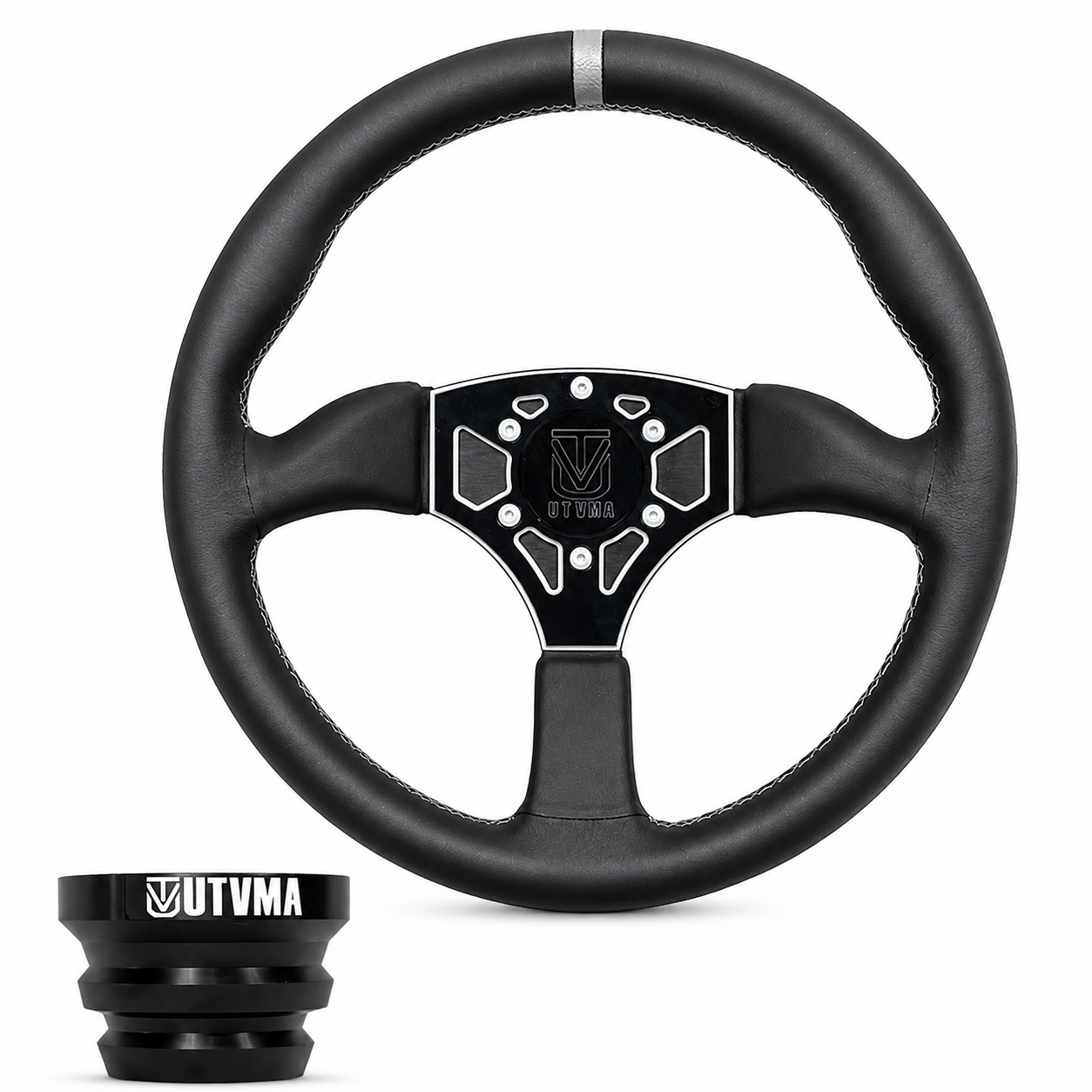 UTVMA Octane Leather Steering Wheel With Hub