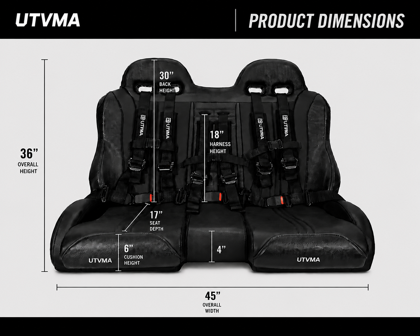 RZR 1000 XP/XP S (2024+) Front/Rear Bench Seat W Harnesses 2 and 4 Seater