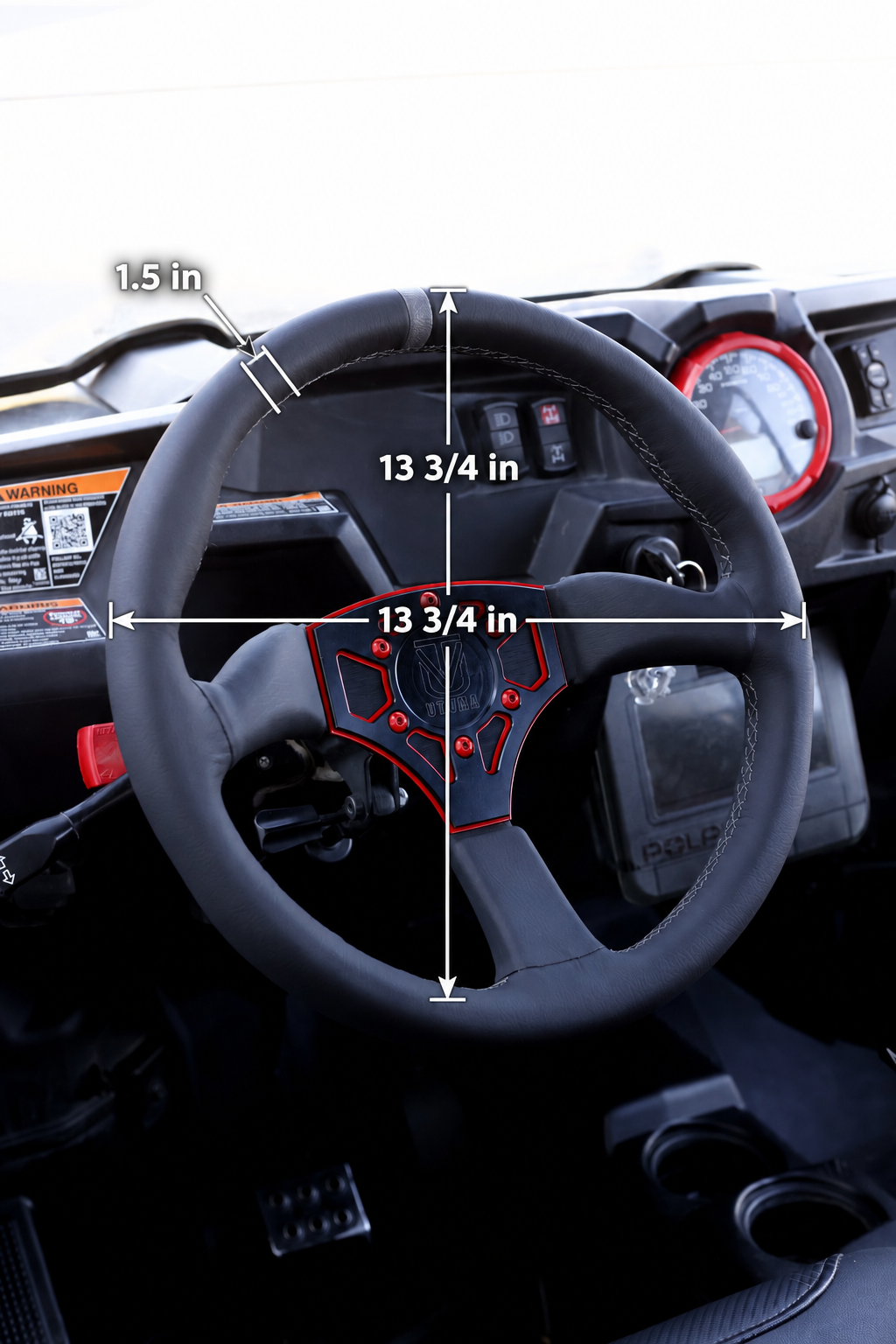 UTVMA Octane Leather Steering Wheel With Hub