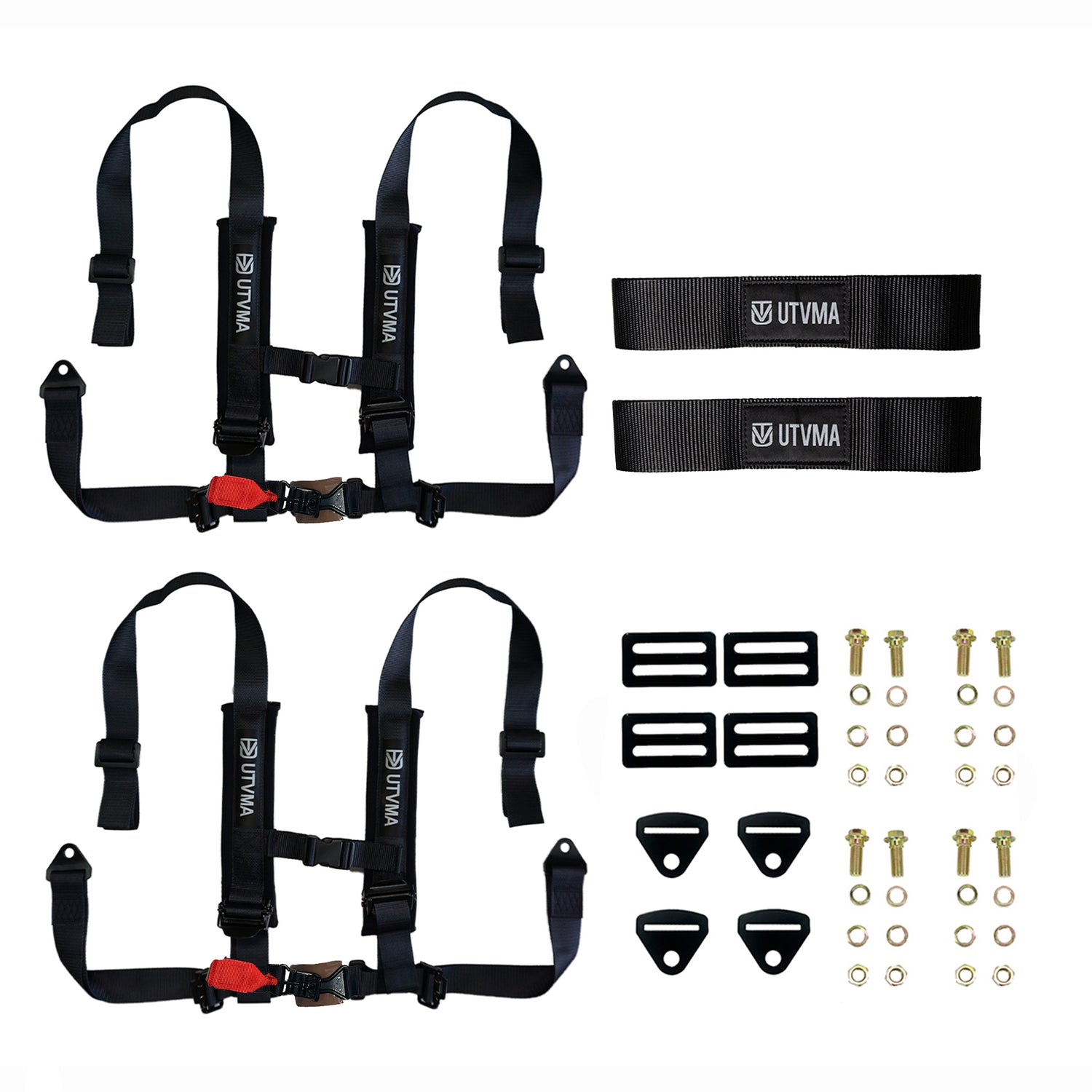 Two Harnesses with Two Collars With Bypass Clip