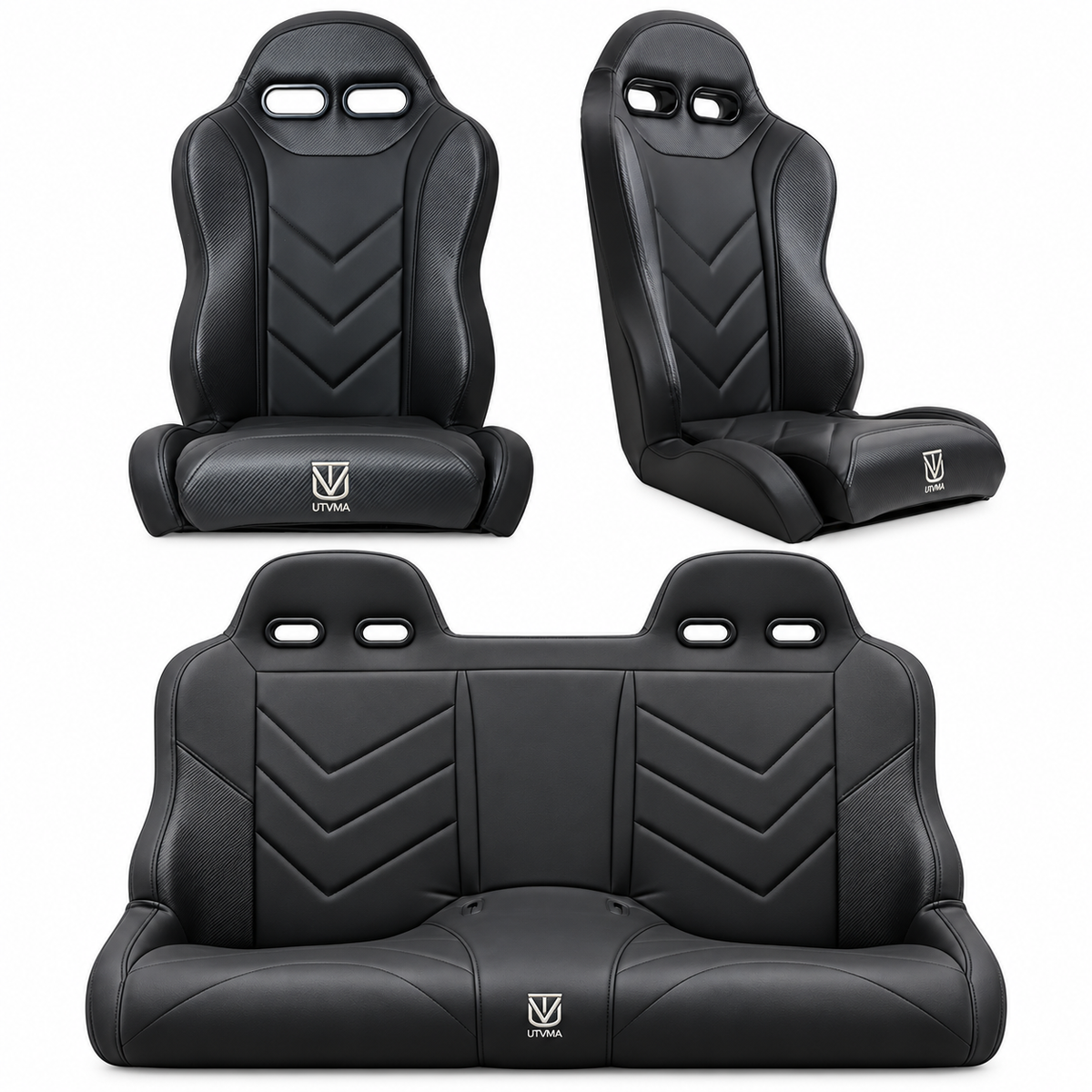 Maverick X3 Rear Bench Seat & Pair of Rebel Series Front Bucket Seats Set (2017+)