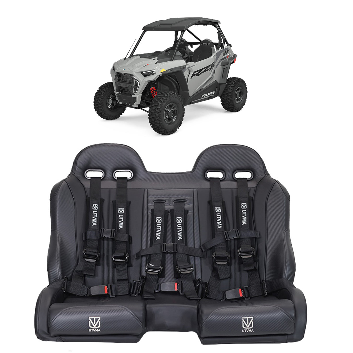 RZR 900 Trail Front/Rear Bench Seat with Harnesses (2015-2024)