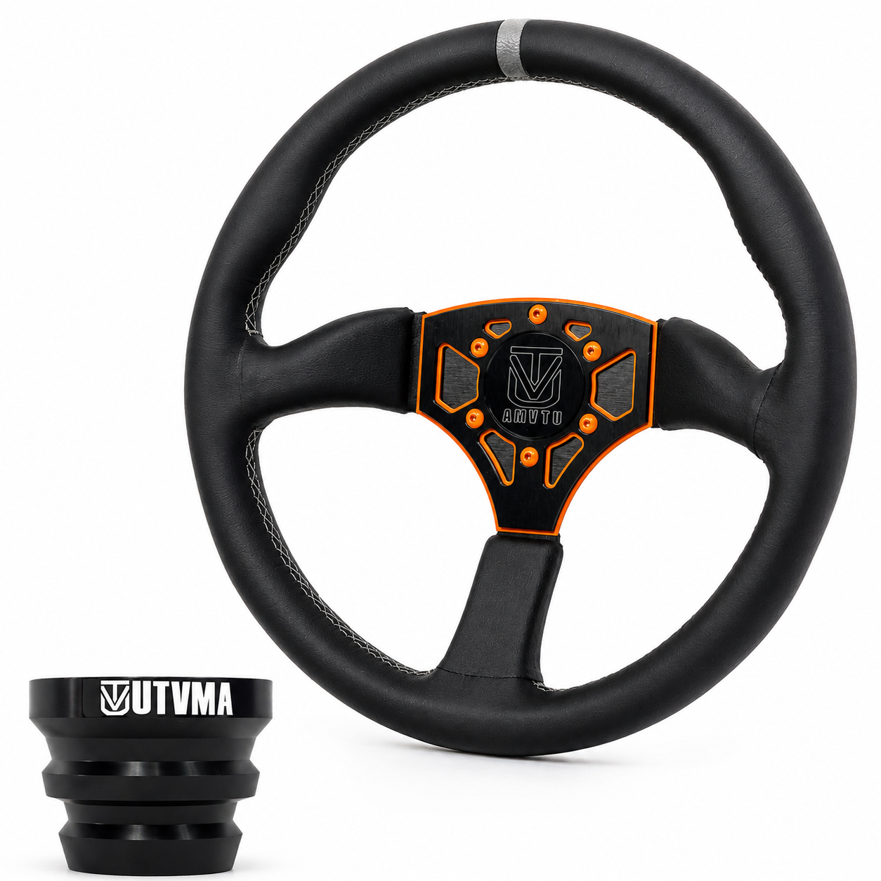 UTVMA Octane Leather Steering Wheel With Hub (Polaris, Can Am
