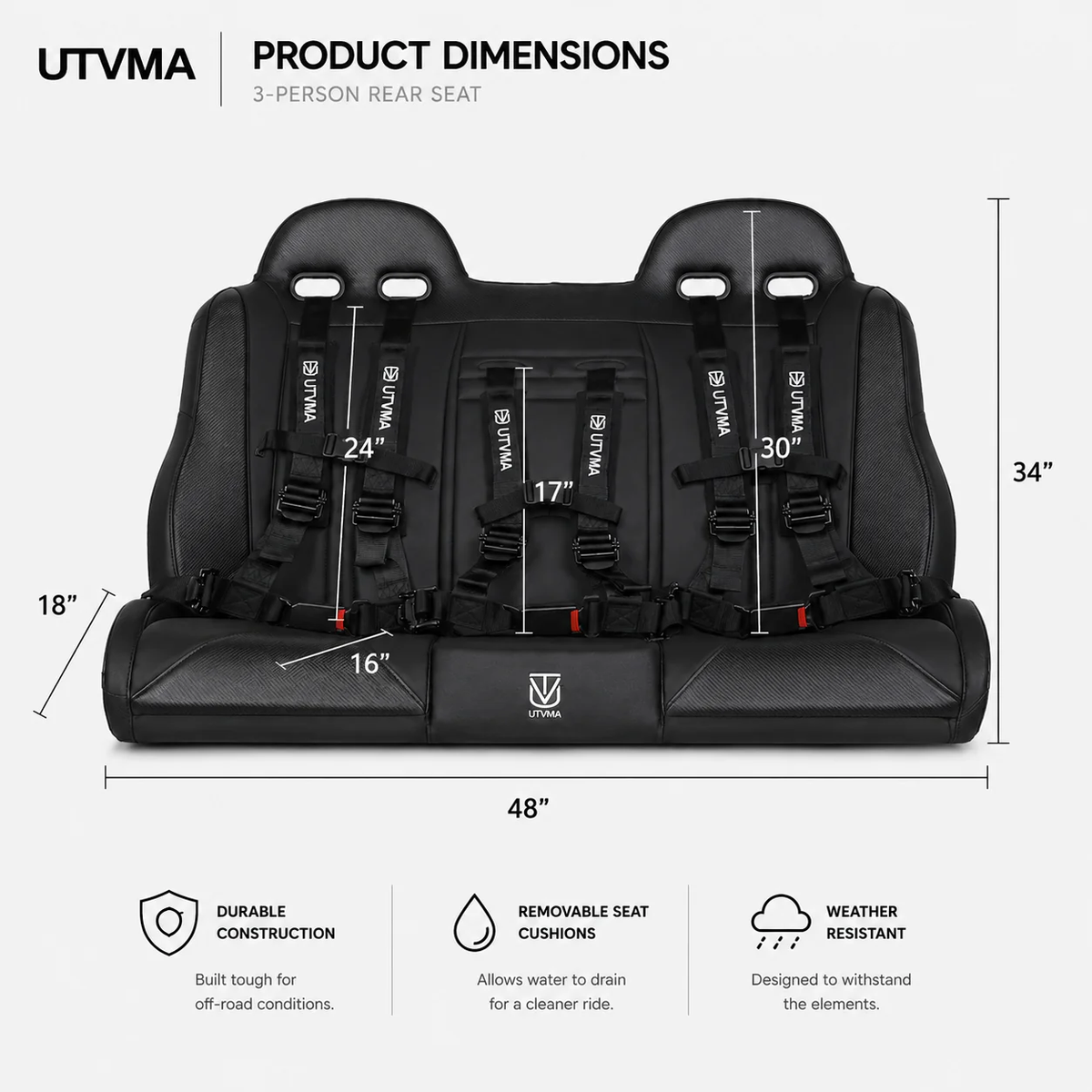 *PREORDER* CF Moto ZFORCE Z10 REAR Bench Seat 4 Seater (2026+)
