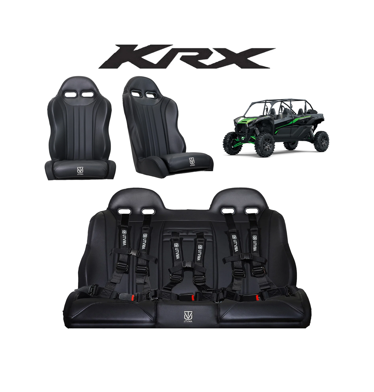 KRX 4 Rear Bench Seat and Front Bucket Seats Set
