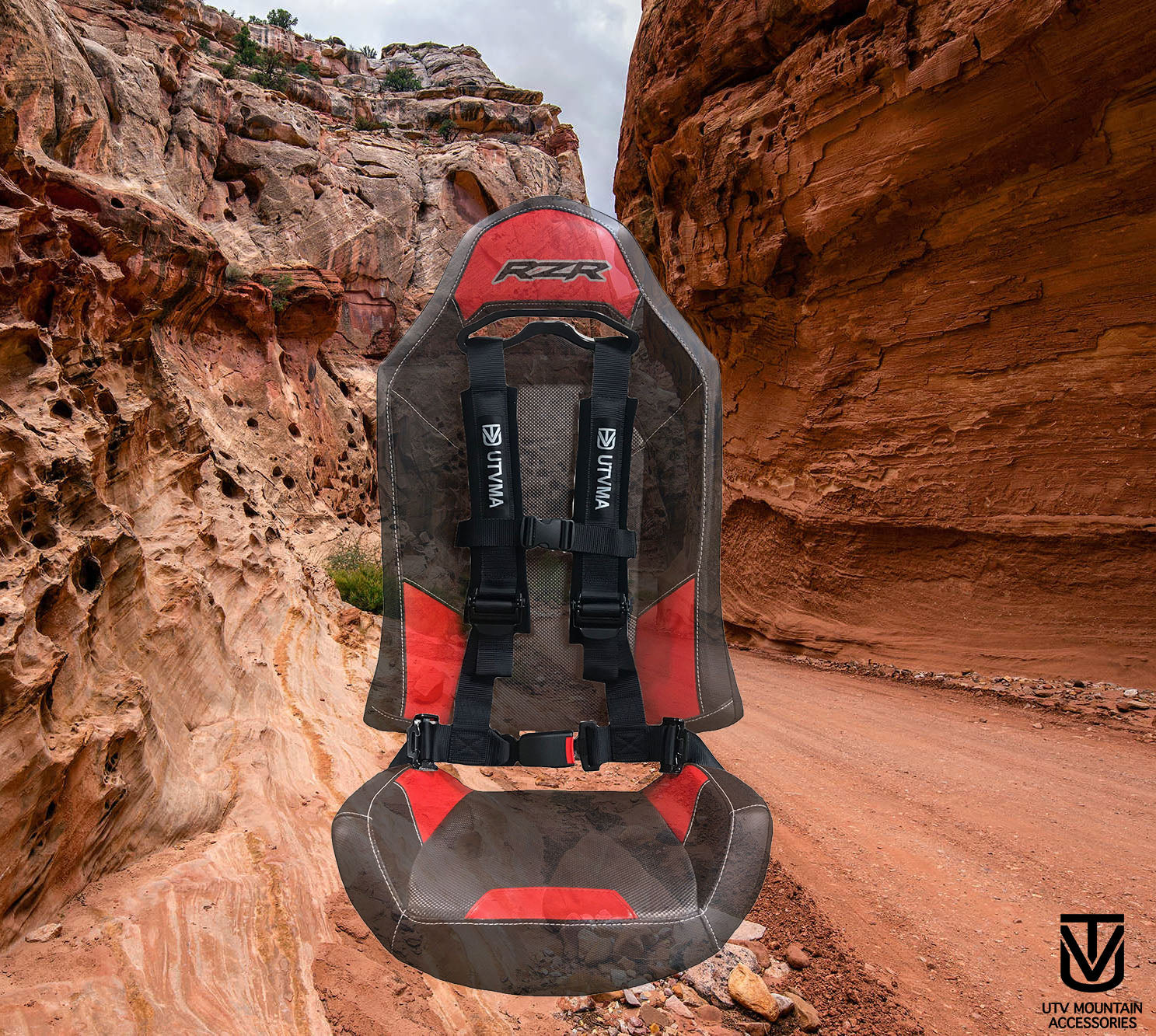 RZR 4-Point Harness Seat Pass Through Kit (2 Seats) with Override Clip