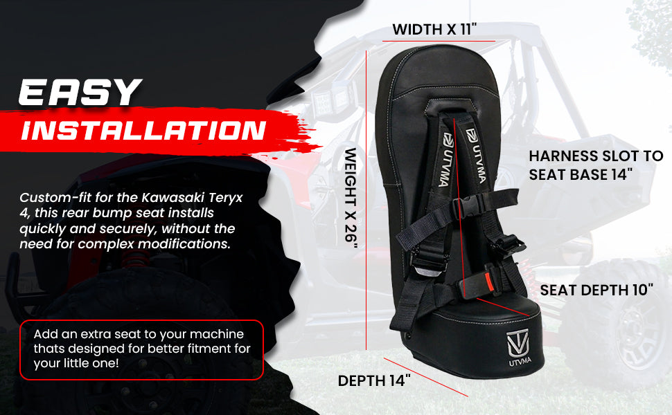 Kawasaki Teryx 4 Rear Bump Seat (2012-2024) | UTVMA – UTV Mountain