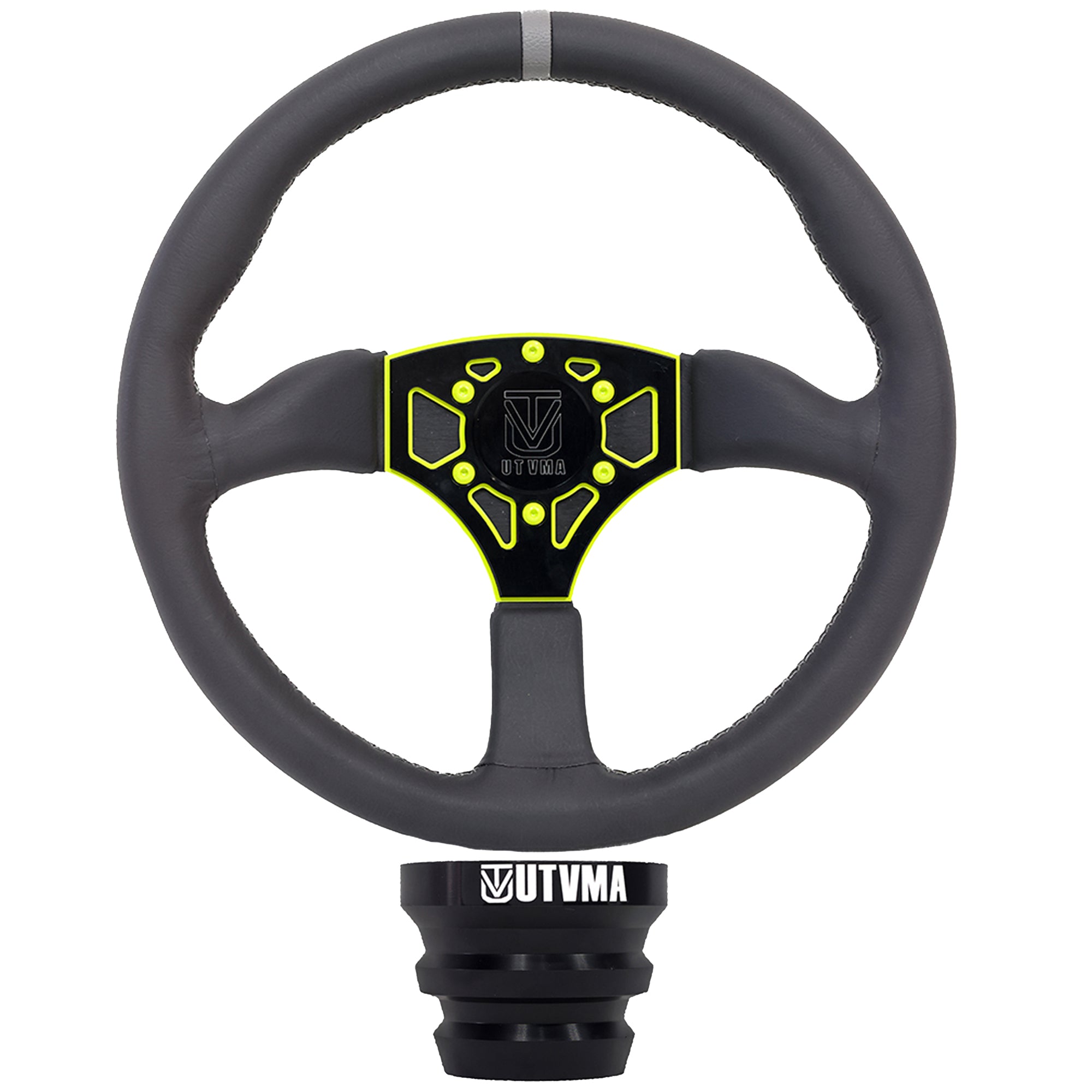 UTVMA Octane Leather Steering Wheel With Hub (Polaris, Can Am