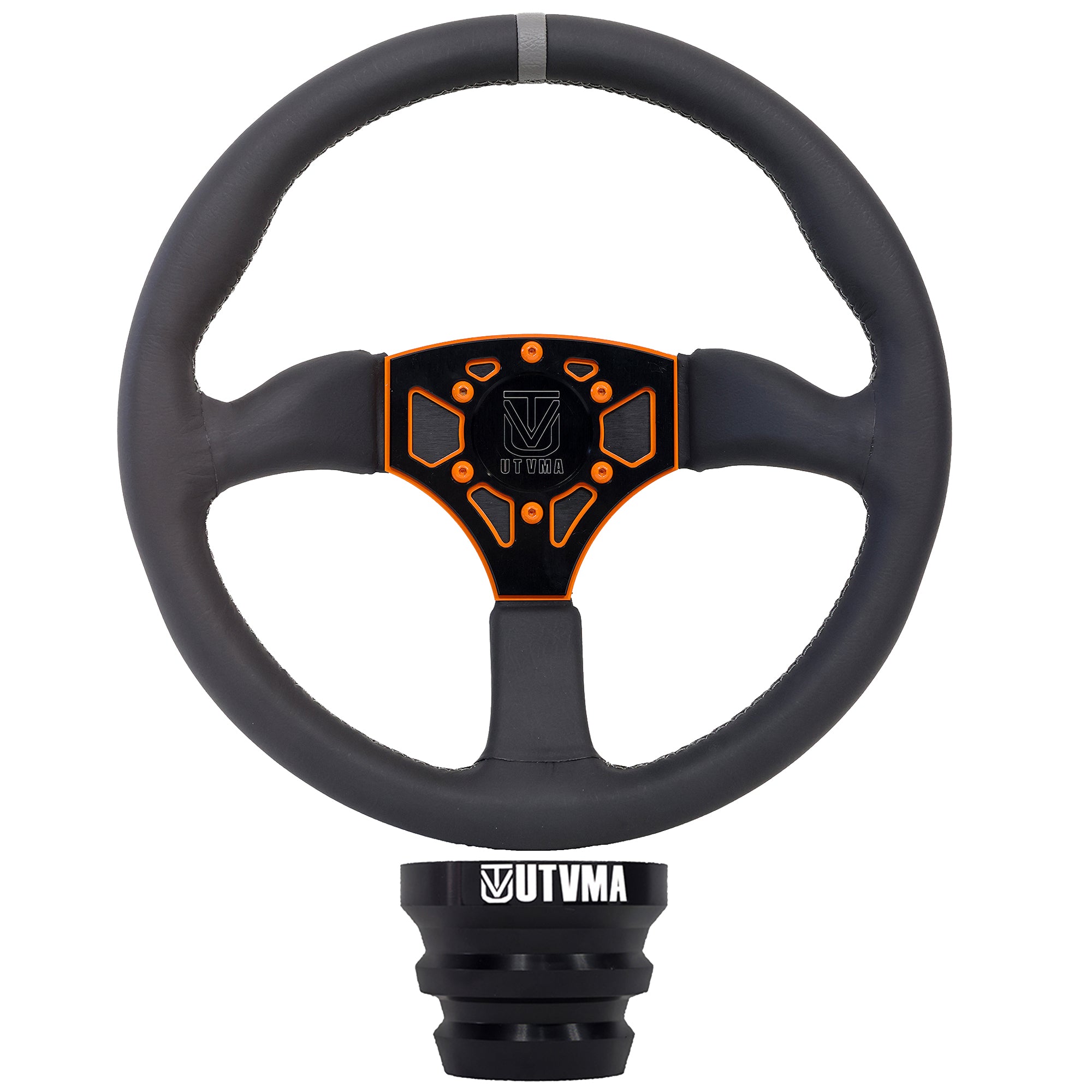 UTVMA Octane Leather Steering Wheel With Hub (Polaris, Can Am