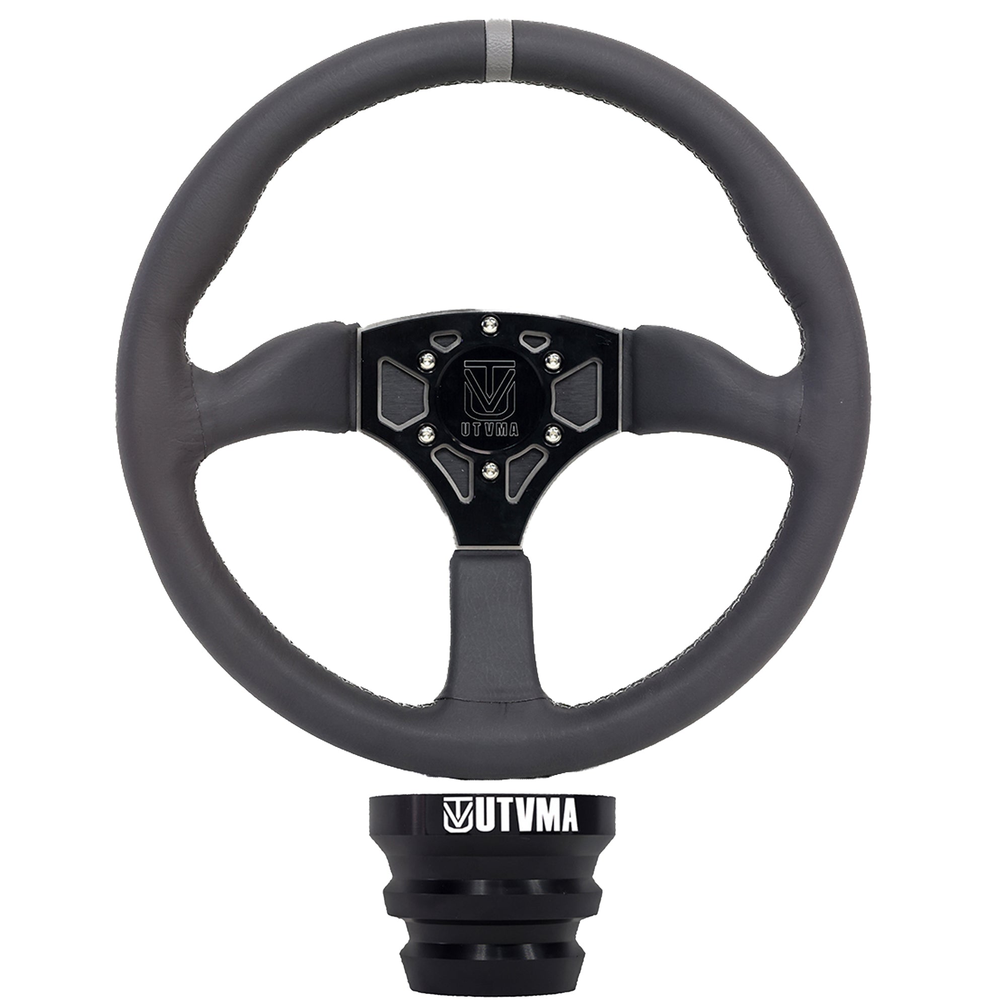 UTVMA Octane Leather Steering Wheel With Hub (Polaris, Can Am