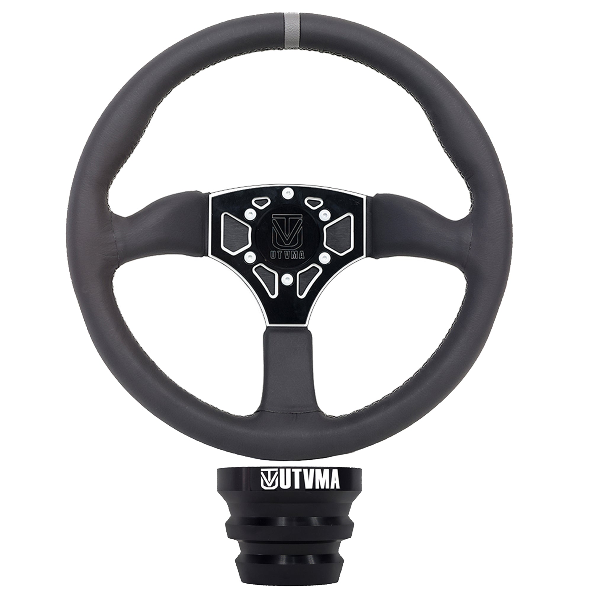 UTVMA Octane Leather Steering Wheel With Hub (Polaris, Can Am