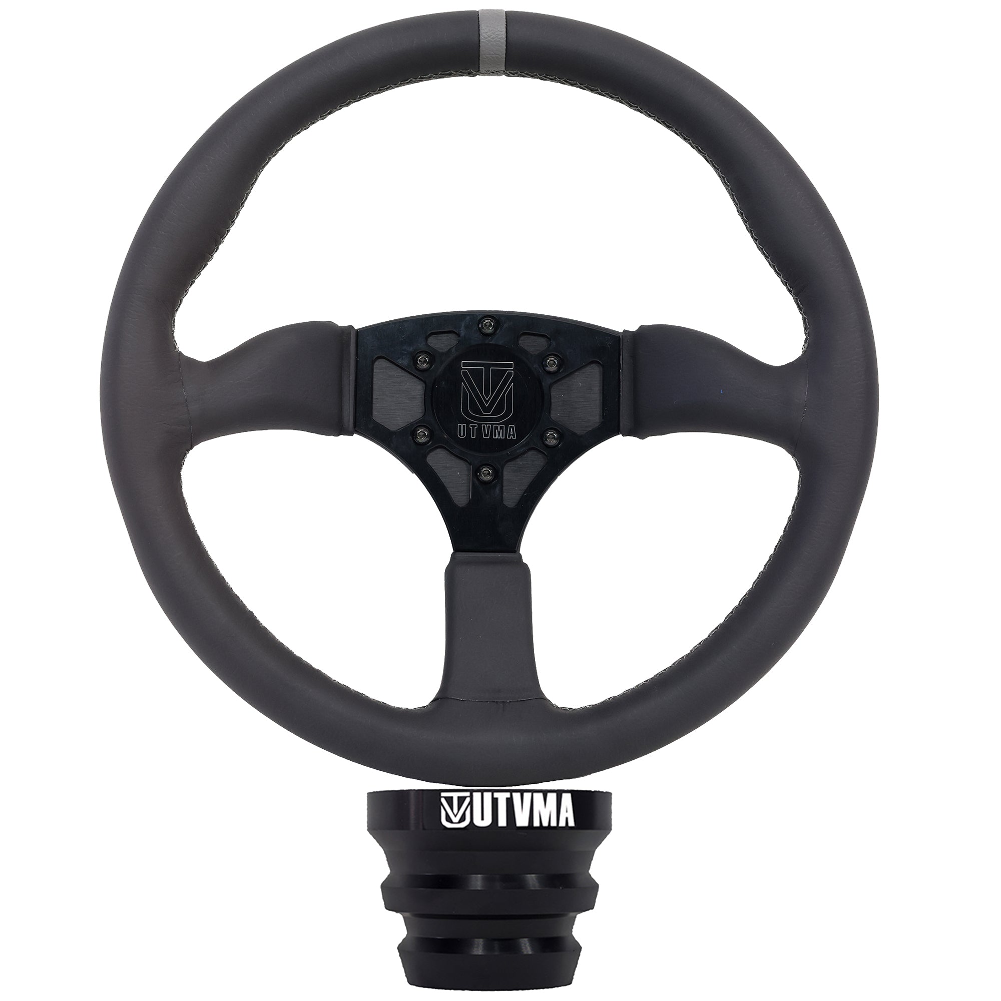 UTVMA Octane Leather Steering Wheel With Hub (Polaris, Can Am