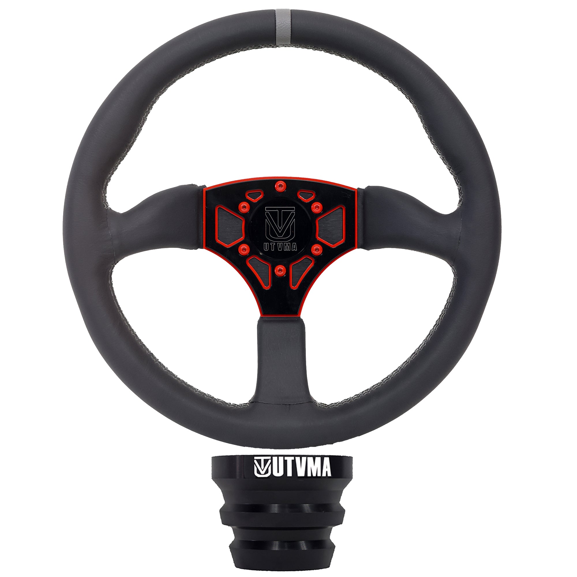 UTVMA Octane Leather Steering Wheel With Hub (Polaris, Can Am