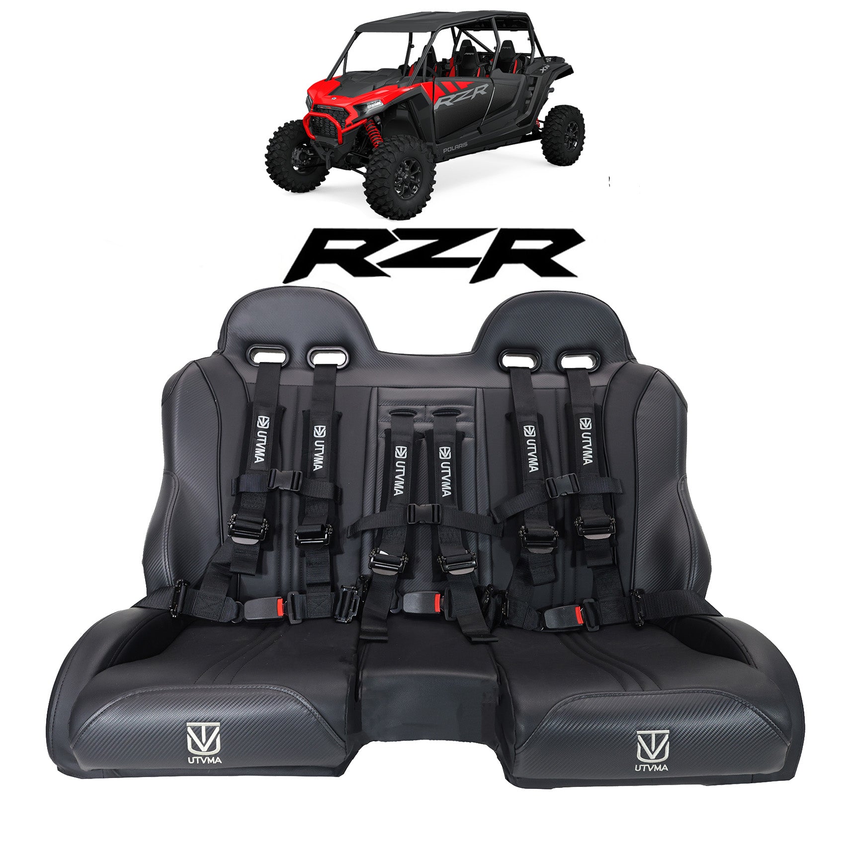 2024+ RZR 1000 Front/Rear Bench Seat W Harnesses 2 and 4 Seater – UTV ...