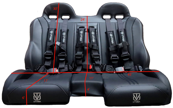 RZR 1000/900 Front and Rear Bench Seat W Harnesses (over the console)