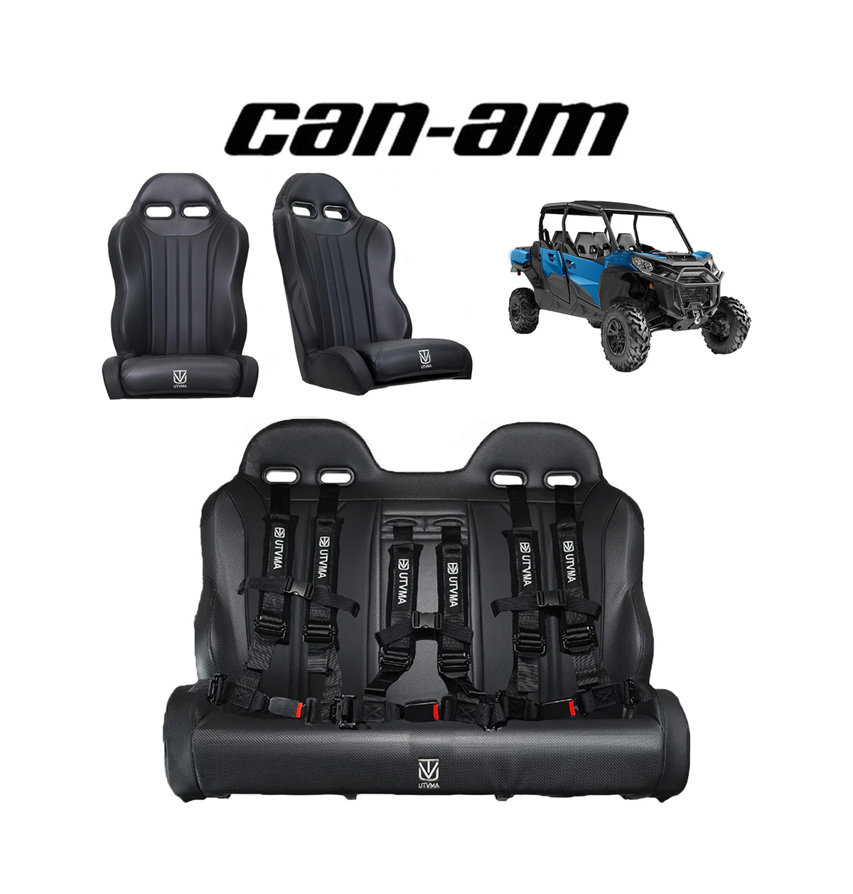 Commander Max Rear Bench Seat and Front Bucket Seats Set