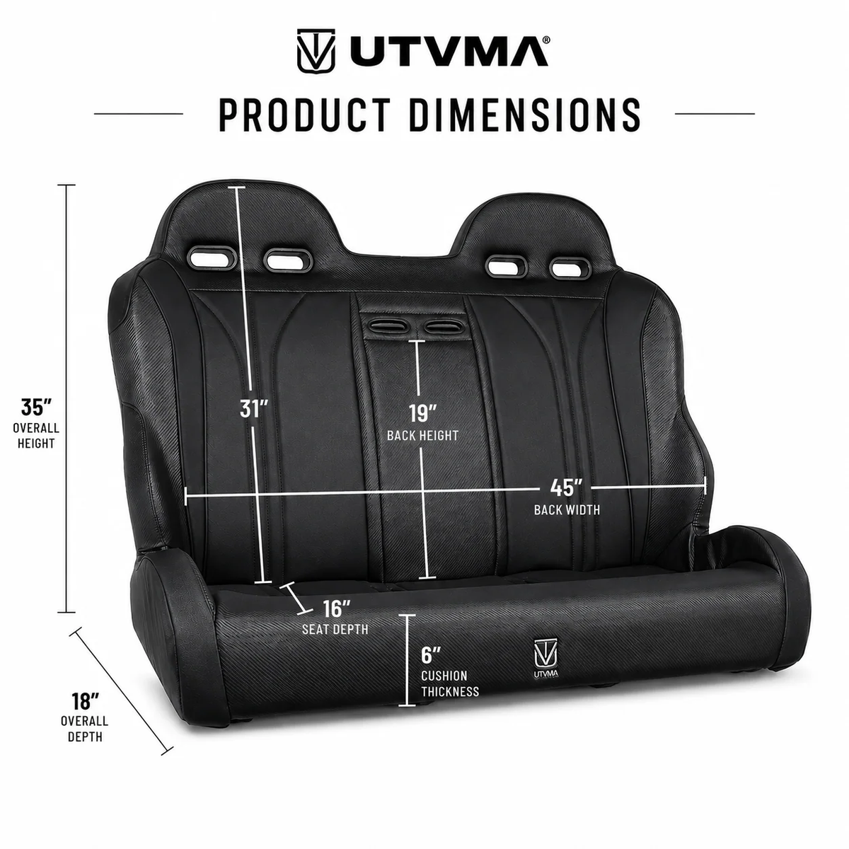 Commander Max Rear Bench Seat & Pair of Front Bucket Seats Set (2021+)